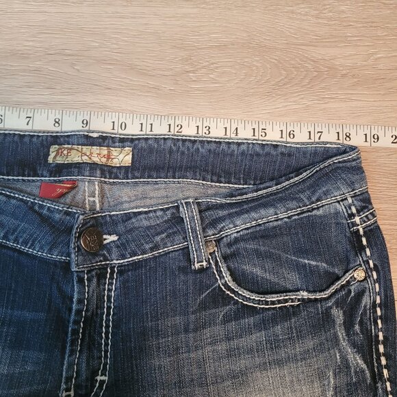 BKE Jeans Sz 36 Culture Crop Straight Mid Rise Medium Light Wash Stretch Denim - Picture 6 of 11